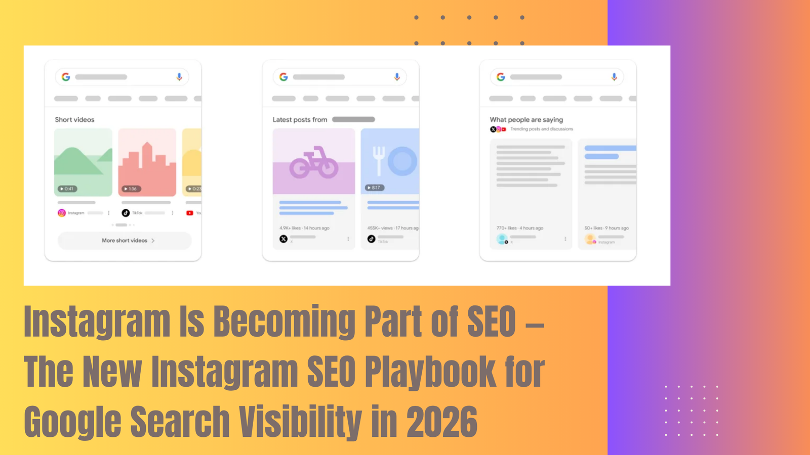 Instagram Is Becoming Part of SEO — The New Instagram SEO Playbook for Google Search Visibility in 2026